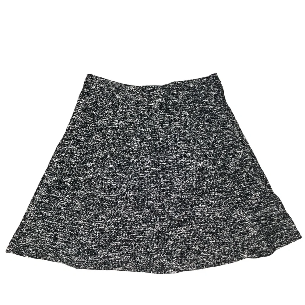 Talbots Petites 16 16P Black White Tweed Stretch Cotton Wool Blend A-Line Skirt